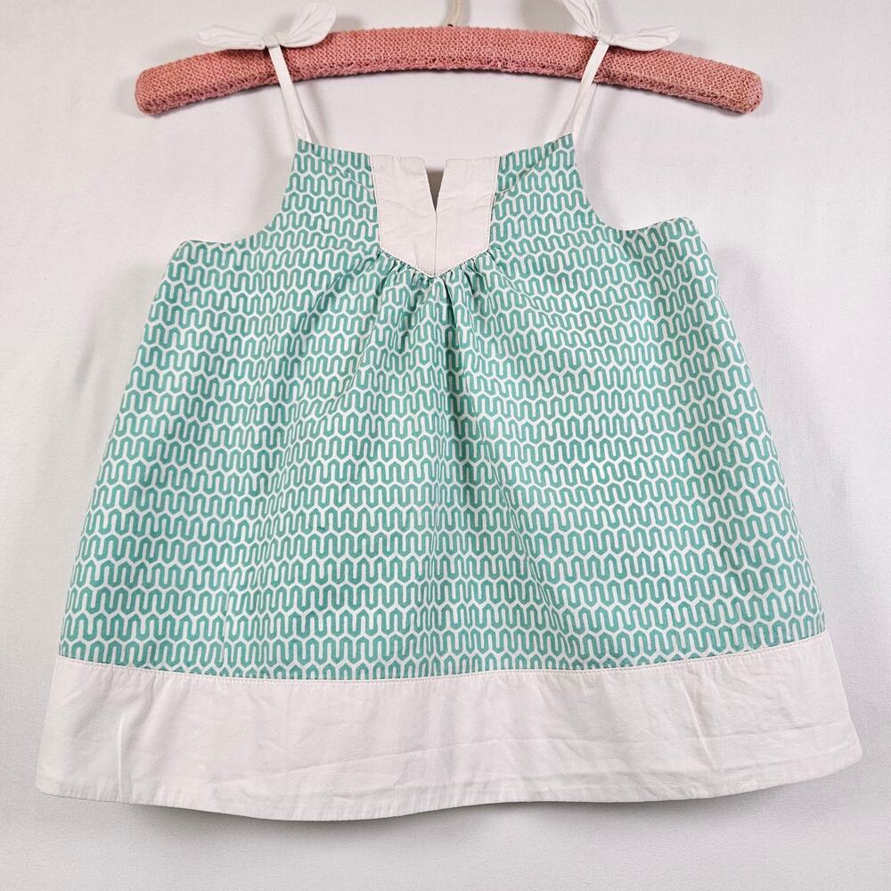 Janie and Jack Girls 5 Mint Green Halter Top White Cotton Bow Back Summer0719